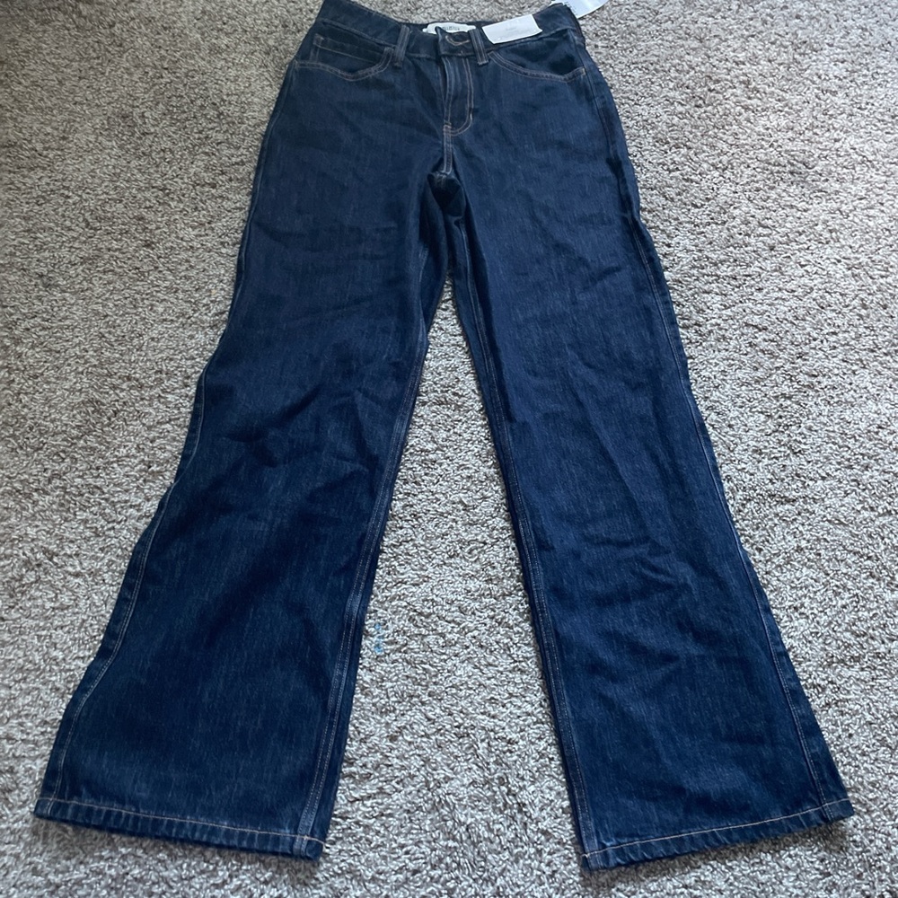 Hollister Dark Blue High-Rise Baggy Jeans